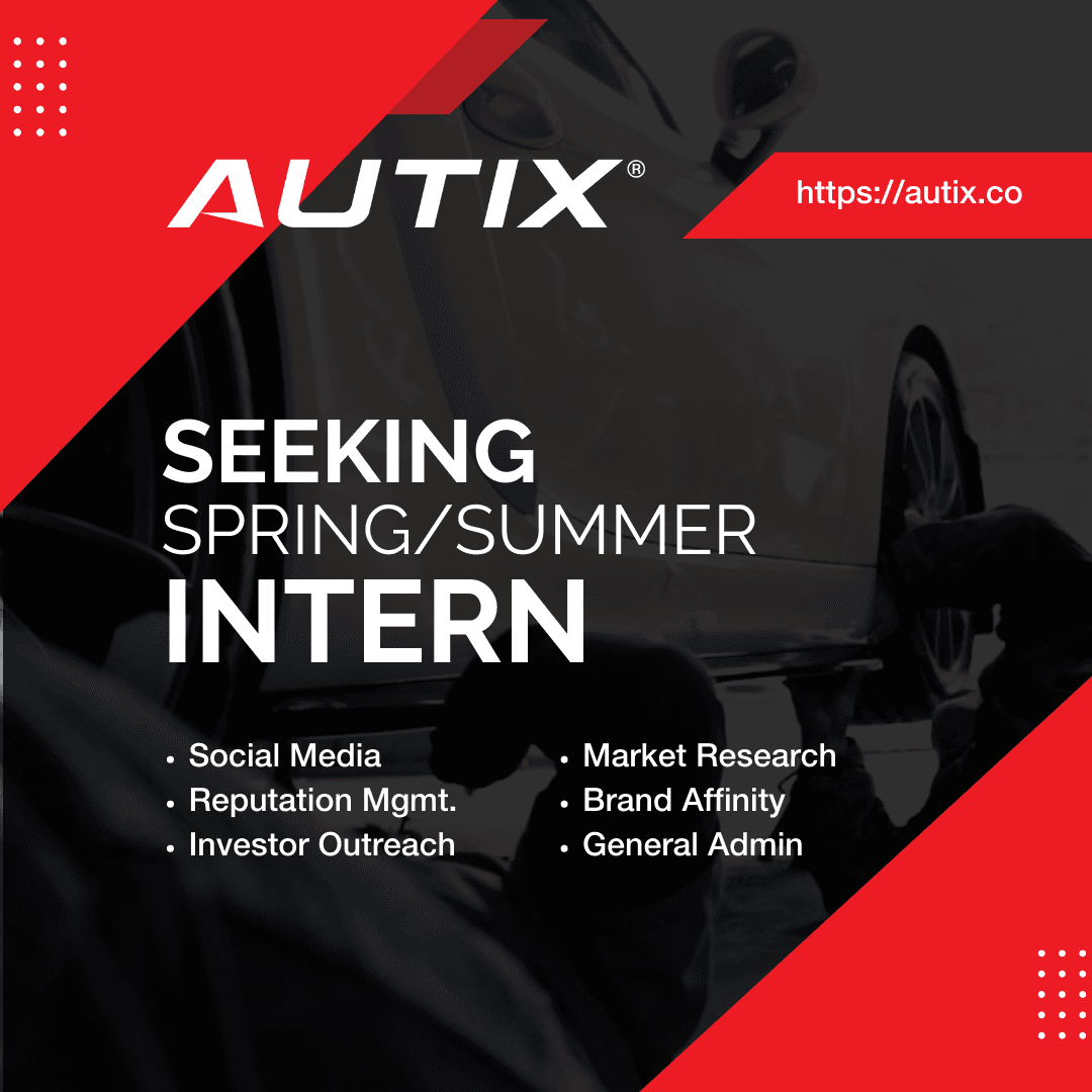 AUTIX Seeks Spring/Summer Intern to Help Build Brand Affinity, Fuel Growth & Secure Investment